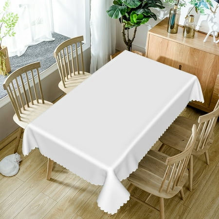 

Mizhona White Rectange Tablecloths Waterproof Polyester White Table Cloth for Rectange Table 60 x102 Kitchen Party Dinner Hotel Decor