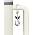 thumbnail image 3 of Delight Jewelry Silvertone Beaded Horseshoe - Silvertone Black Bow Charm Accessory for Tumblers and Thermal Cups, 3 of 4