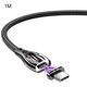 thumbnail image 1 of Cable de carga Essager Cable de carga rápida tipo c Cable de sincronización de datos trenzado de aleación de zinc 5A, negro, 1 m Methold EL5298-01, 1 of 2