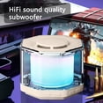 thumbnail image 6 of Qocolhg Portable Bluetooth Speaker with Lights, Night Light Wireless Magnetic Waterproof Speaker, Multiple Breathing Light Auto-Changing, Perfect Mini Speaker for Shower, Home, Outdoor, Khaki, 6 of 8