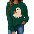 thumbnail image 6 of Plus Size Halloween T Shirts for Women Funny Cute Long Sleeve Graphic Tees Casual Loose Pullover Tops Fall Clothes Purple, 2XL, 6 of 6