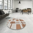thumbnail image 4 of Ahgly Company Machine Washable Indoor Round Transitional Gold Brown Area Rugs, 4' Round, 4 of 7