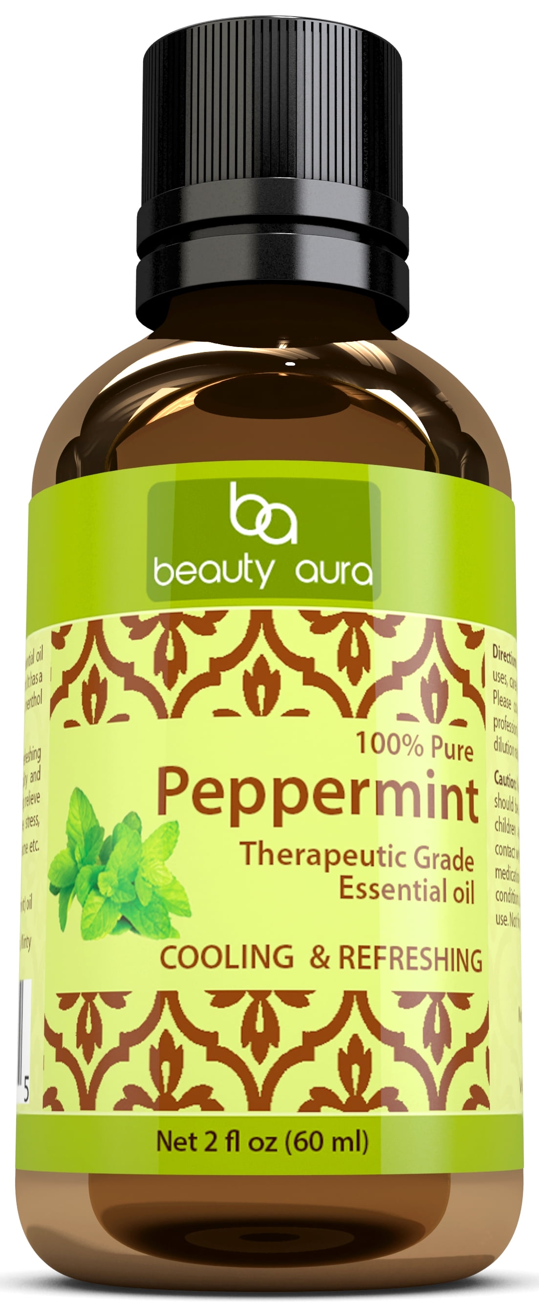 Beauty Aura 100 Pure Peppermint Essential Oil 2 fl oz Premium