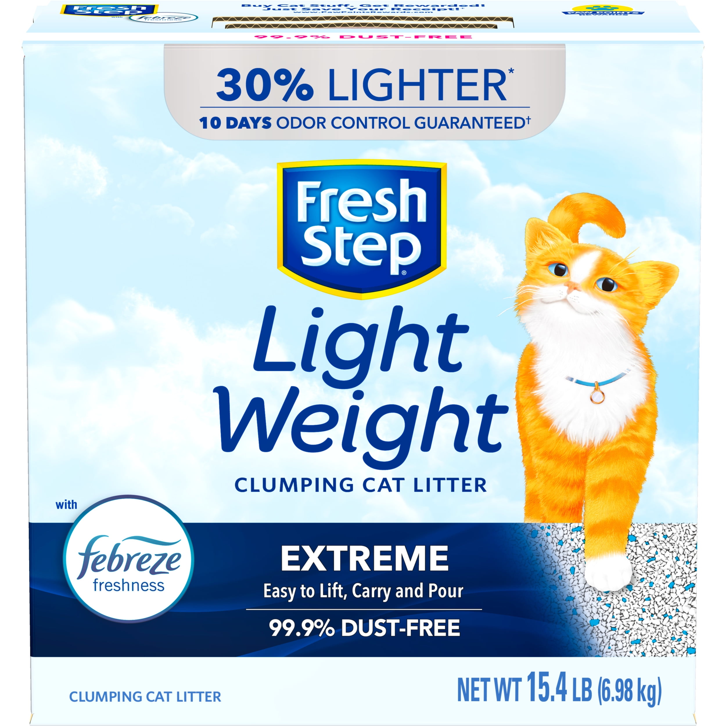 Fresh Step Lightweight Extreme Scented Litter with Febreze, Clumping Cat Litter, 15.4 lb