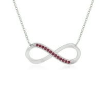 Natural Ruby Infinity Pendant Necklaces for Women in Sterling Silver, July Birthstone Jewelry Gifts for Her Birthday, Wedding Anniversary, Graduation, Christmas, Mothers Day, Valentines