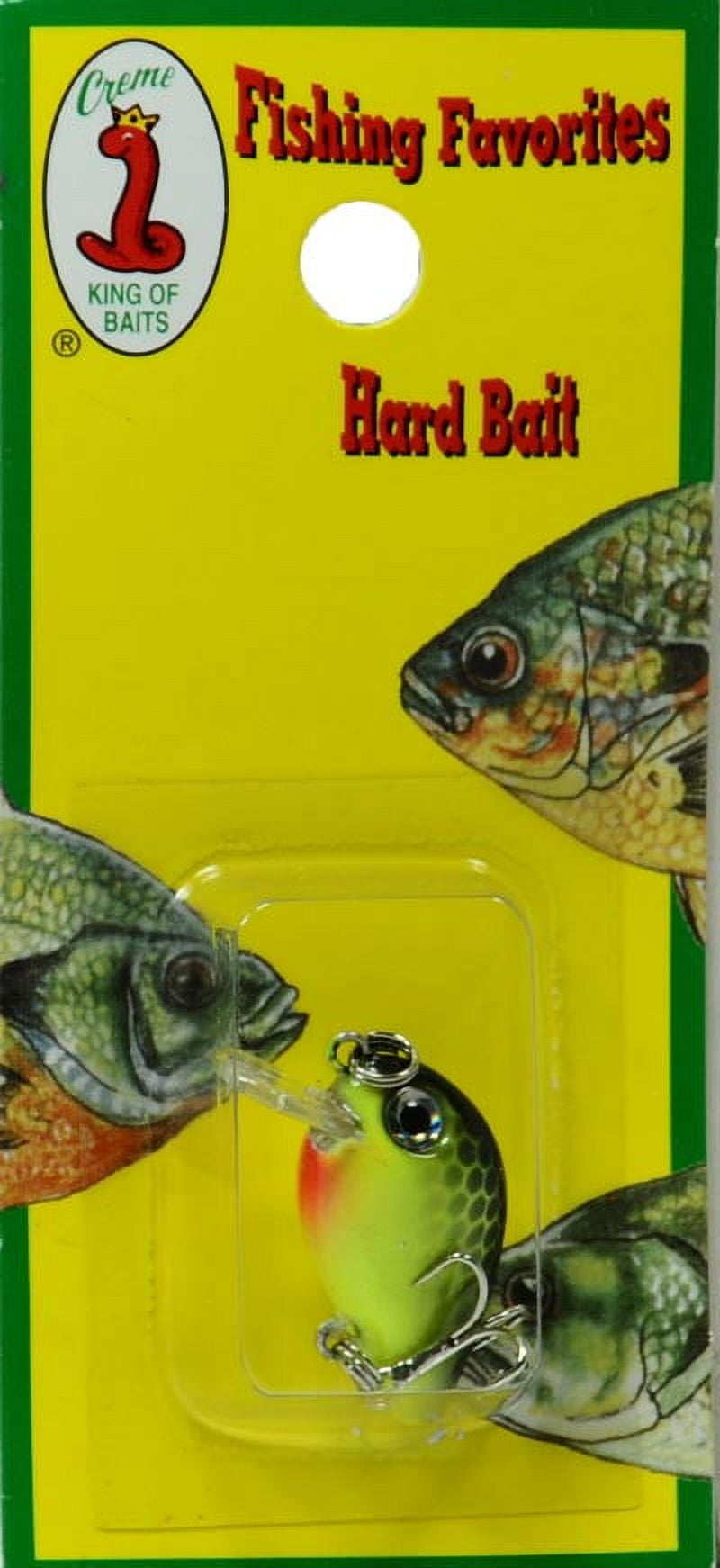 (4 pack) Creme 1" Ultra Lite Crankbait, Chartreuse & Black, 1/10 oz.