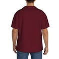 thumbnail image 3 of Gaeub Maroon Men's Lapel Short Sleeve Shirt,Cuban Shirts For Men,Short Sleeve Button Down Men, Soft and Breathable for Outdoors Party Travel-4X-Large, 3 of 5