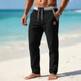 thumbnail image 3 of Rvwovn Men’s Breathable Casual Pants, Striped Waistband Drawstring Trousers for Summer Daily Wear, 3 of 5