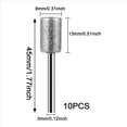 thumbnail image 2 of 100 Piezas de 8 mm de Cabeza Cilíndrica con Rebabas de Diamante para Tallado de Piedra, Juego de Pulido para Rocas de Piedra, Cerámica de Vidrio, para Herramientas Rotativas, 2 of 5