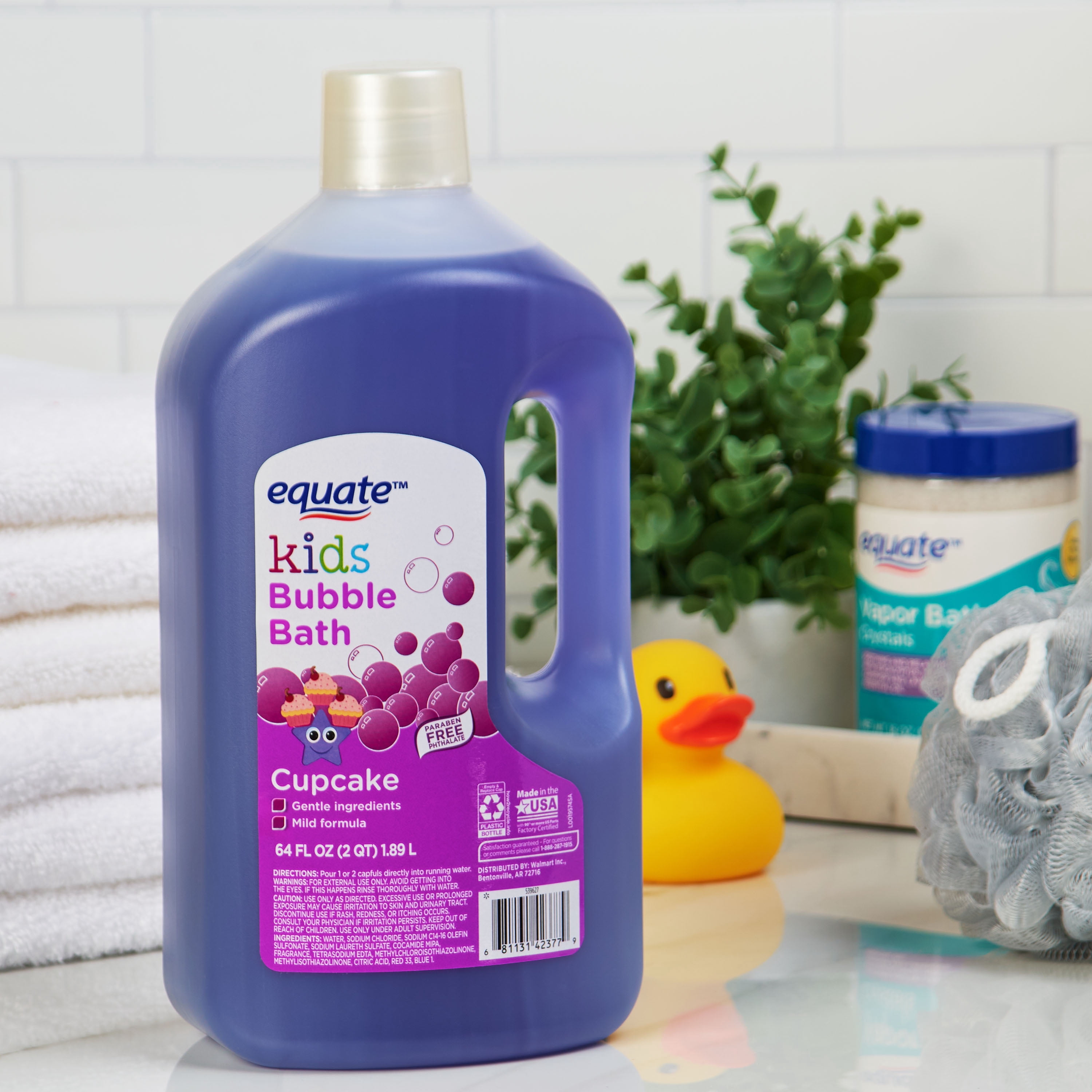 Equate Kids Bubble Bath, Cupcake, 64 fl oz
