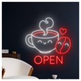 thumbnail image 3 of Letrero De Neón Con Forma De Taza De Café En Forma De Corazón, Luz LED Regulable Para Té, Bebidas, Negocios, Tiendas, Decoración De Pared 50cm, 3 of 7