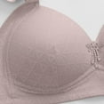 thumbnail image 4 of SMihono Womens Plus Size Push Up Bras Full Coverage Wireless Breathable Brassiere No Underwire Lace Gather Bra with Pendant Gray XXXL, 4 of 4