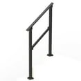 thumbnail image 2 of VEVOR Handrails for Outdoor Steps, 2-3 Step Stair Hand Rail Kit, Transitional Carbon Steel Railings with Installation Kit, Stair Rails for Seniors, Concrete Steps & Porch & Deck, Black Square Tube, 2 of 9