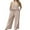 04 Light Khaki, variant on Cueply Lounge Sets for Women Summer 2 Piece Outfits Casual Tops Elastic Wide Leg Pants with Pockets