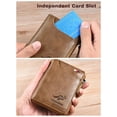 thumbnail image 5 of Mens RFID Blocking Leather Wallet Credit Card ID Holder Zipper Purse Waterproof, 5 of 5
