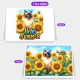 thumbnail image 2 of Siamese Hello Summer Sunshine Sunflowers Spring Retro Vintage 7x5in Folded Greeting Card Cat Lover Kitten Owner Gifts Single Note Card with Envelope - 00008, 2 of 5