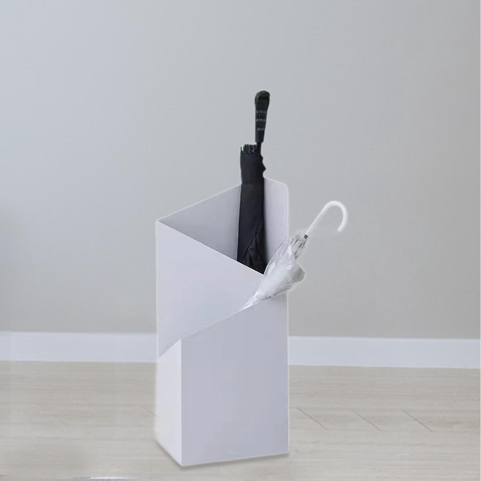 deevoka Double Layers Umbrella Stand Minimalist for Entryway Hotel Lobbies Farmhouse White