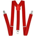thumbnail image 1 of HLONK Liquidation! Bretelles pour Hommes Adultes Bretelles Rouges pour Hommes Bretelles Réglables Élastiques en Y Clips Forts Rouges, 1 of 7