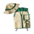 thumbnail image 3 of Chaleco y sombrero de explorador para niños, accesorios de juego de rol, equipo de aventura al aire libre Verde, 3 of 9
