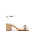 thumbnail image 2 of Schutz Elyda Crystal Mid Light Beige Ankle Strap Open Toe Block Heel Sandals (Light Nude, 6), 2 of 6