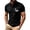 Black, variant on Mens Polo Shirts Summer Fashion Coconut Tree Print Casual Large Sized Loose Mesh Short Sleeve Lapal Shirt