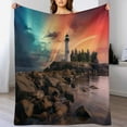 thumbnail image 4 of Ocean Lighthouse for Women Men Kids Flannel Throw Blankets Soft Fuzzy Lightweight for Home Decor Couch Bed Sofa, 4 of 8