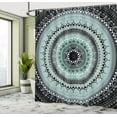 thumbnail image 5 of Ambesonne Tribal Shower Curtain, Vintage Mandala Circles, 69"Wx84"L, Blue Black, 5 of 5