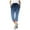 Blue, variant on Women Slacks Casual Solid Color Elastic Waist Pants with Pockets Mid Long Length Trousers Leather Pants for Women Purple XXL