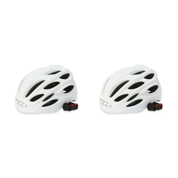 Casco de Ciclismo Ajustable Wosthever Ligero A Prueba de Golpes con Luz LED Blanco L