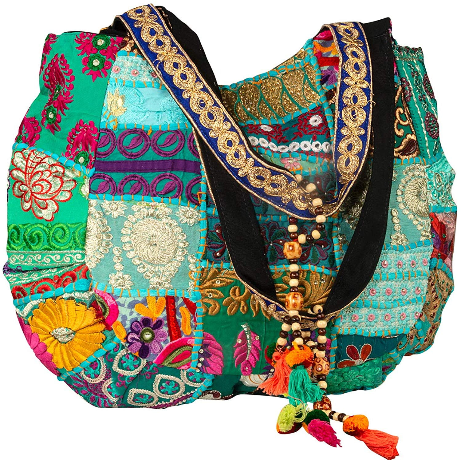 Colorful Embroidered Tote Handmade Shoulder Bag Top Handle Handbag