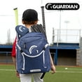 thumbnail image 3 of Guardian Baseball Backpack for Youth, Softball Bag for Girls, Durable Bat Bags Baseball Youth Boys and Girls, TBall Bag – Includes Hook to Hang on Fence - Navy/White, 3 of 8