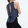 thumbnail image 5 of Women's Sports Loose Tailcoat Beautiful Back Yoga Tank Top for Fitness, Workout, and Athletic Wear,Blue,XL, 5 of 5