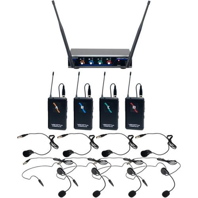 Vocopro HYBRIDQUADB1 B1 UHF Hybrid Wireless Headset & Lapel Microphone