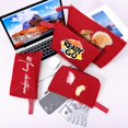 thumbnail image 4 of Bolsa de maquillaje Sinzip de lona de algodón con correa, 10 unidades, color rojo (L), 4 of 7