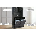 thumbnail image 7 of KIGOTY Kitchen Trash Cabinet, Double Tilt Out Trash Can Cabinet with Countertop and Drawer, Free-Standing Pet Proof Recycling Cabinet Garbage Can Holder (67"H,Black), 7 of 7