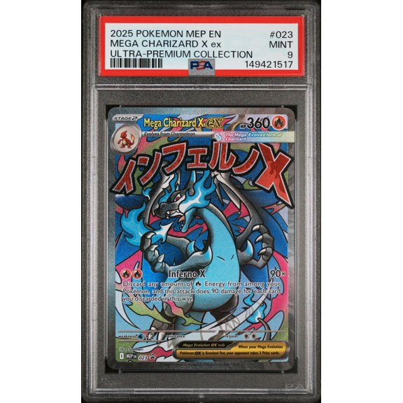 Collectible 2025 Pokemon Mega Evolution Black Star Promo Ultra Premium Collection Mega Charizard X Ex #023 PSA 9