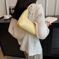 thumbnail image 4 of Bolso de hombro para mujer Bolso de hombro simple de cuero de PU Bolso de mensajero con cadena (Amarillo), 4 of 6