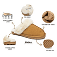 thumbnail image 3 of VENECORE Emma Women's Winter Fur Slippers Genuine Suede Fluffy Faux Fur Memory Foam Cushion, Indoor and Outdoor, Chestnut, US 11M, 3 of 9