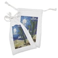 thumbnail image 2 of Dune Fabric Pouch Set of 2, Modern Interpretation of a Cactus on Night Desert Starry Sky Stained Glass Inspired, Drawstring Bag for Toiletries Masks and Favors, 9" x 6", Multicolor, by Ambesonne, 2 of 2