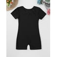thumbnail image 4 of Rswnyirn Kids Boys Girls Gymnastic Leotard Ballet Dance Bodysuit Short Sleeve Tumbling Unitard Black 14, 4 of 7