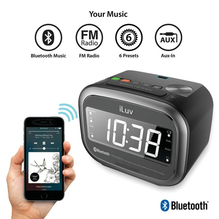 お宝映像付き❤Good Morning Call BOX 1 & 2 iLuv MORCAL2ULBK Morning Call 2 Bluetooth Alarm Clock Radio