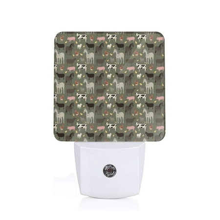 

Uemuo Farm Animals Night Light Night Lights Plug into Wall Dusk to Dawn Sensor Warm White Led Night Light 0.5W-US