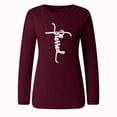 thumbnail image 3 of Reduce Price！Lulshou Women Sweater,Women Fashion O-neck 3D Printing Pullover Easy Long Sleeves Shirt Womens Tops,Wine 8(L), 3 of 6