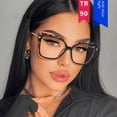 thumbnail image 2 of Gafas cuadradas lisas, montura de gafas para mujer, montura de gafas con protección contra la luz azul, marco de fotos, 2 of 5