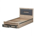 thumbnail image 6 of Baxton Studio Pandora Modern and Contemporary Dark Grey and Light Brown Two-Tone 2-Drawer Twin Size Storage Platform Bed, 6 of 7