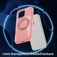thumbnail image 3 of Designed for iPhone 15 Plus/14 Plus Magnetic Phone Case,With 360° Rotatable Contractile Ring Kickstand,Compatible with Mag-Safe,Shockproof Anti-Scratch Matte Translucent Durable Phone Case,Pink, 3 of 11