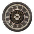 thumbnail image 2 of Monarch Specialties I 9070 - Clocks, 23" Round, Gear Mechanism, Wall Clock, Brown, Transitional, 2 of 4