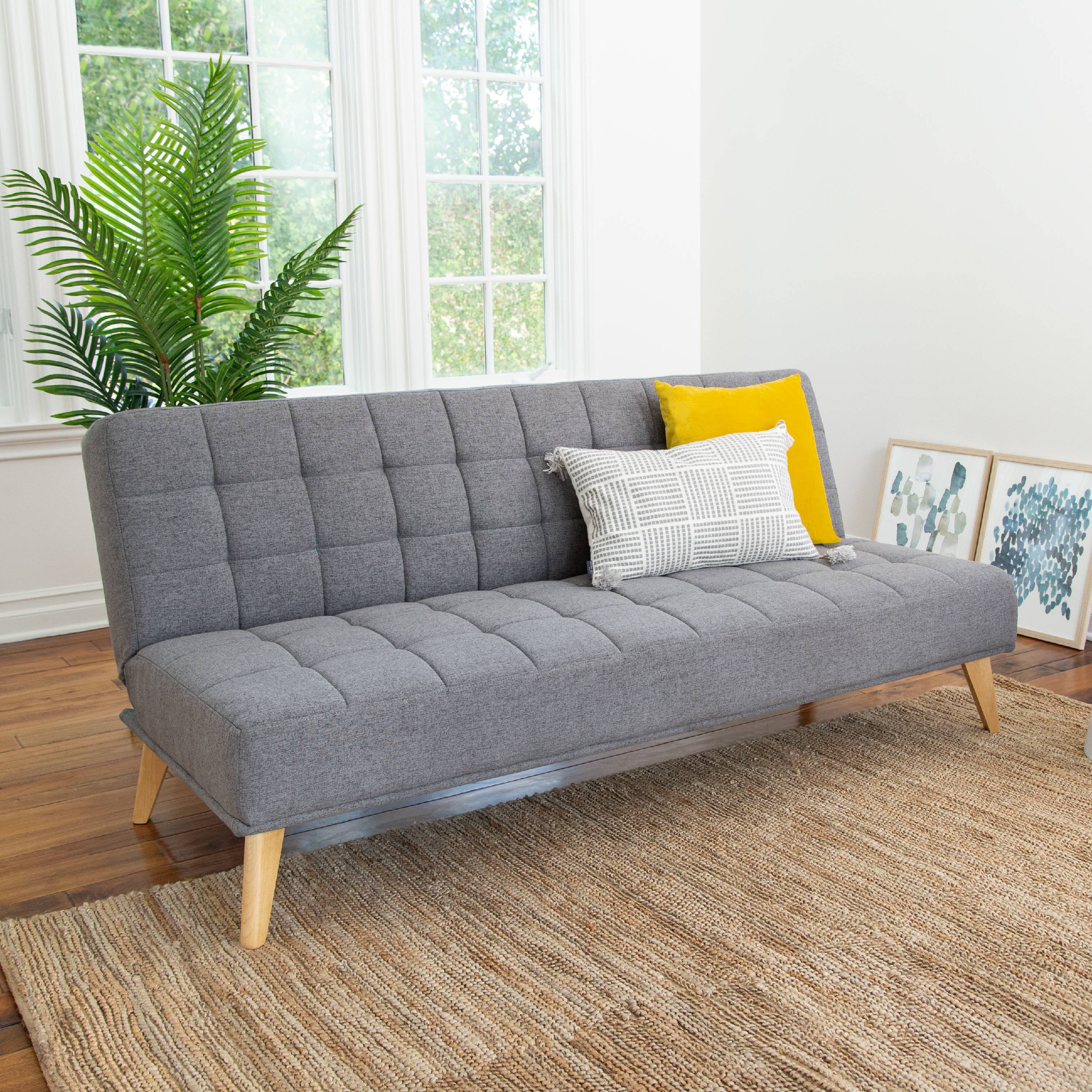Devon Claire Miles Tufted Fabric Convertible Sofa Futon  
