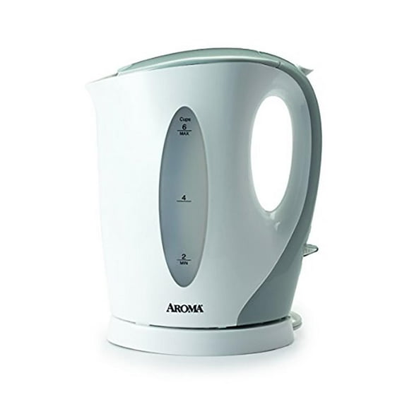 Restored Aroma AWK-105 1.5-Liter Electric Kettle - White/Grey (Refurbished)