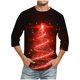 thumbnail image 1 of Camisas de Manga Larga para Hombres Imprimir Casual Cuello Redondo Blusa de Manga Corta, Camisas de Lino para Hombres, 1 of 1